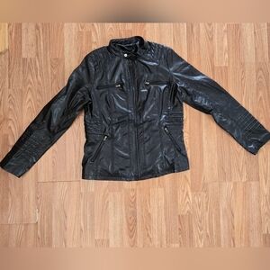 Black Faux Leather Moto Jacket